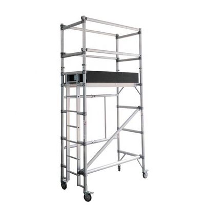 calidad Torre de andamios de aluminio de plata Torre de andamios plegables móviles personalizados fábrica