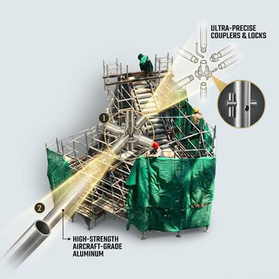 Un buen precio. Torre de andamios de aluminio plegable compacto diseño plegable para ahorrar espacio de almacenamiento plataforma de trabajo móvil de despliegue rápido en línea