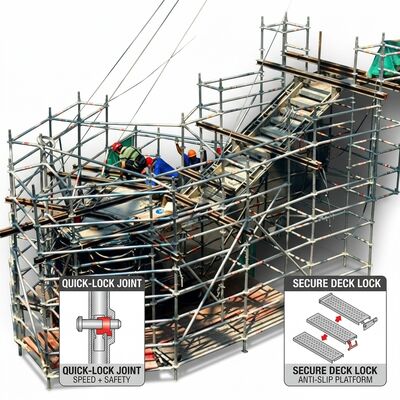 Un buen precio. Torre de andamio de aluminio de plataforma triple multinivel con tres plataformas de trabajo independientes para acceso simultáneo de la tripulación en línea